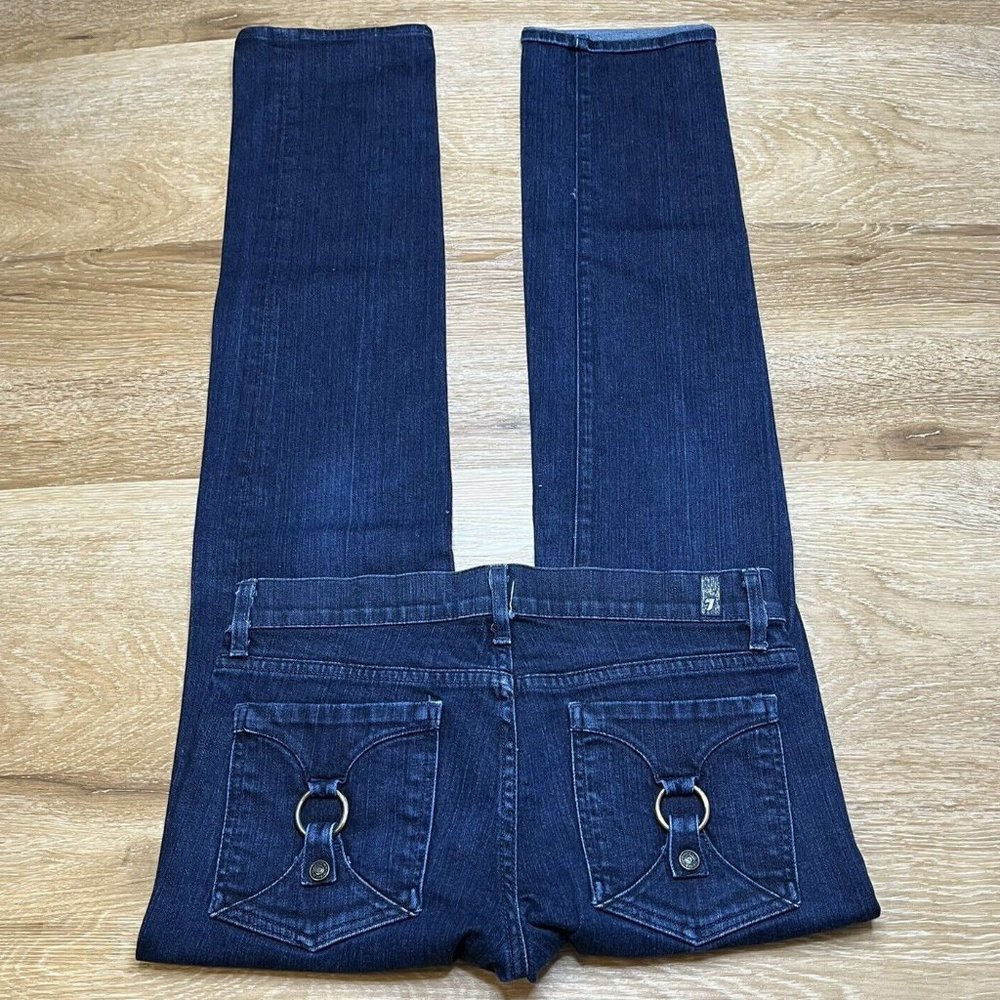 7 For All Mankind Straight Leg Denmark Ring Pocket Jeans, Sz 26